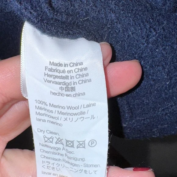 J.Crew Merino Wool Zip Jacket Navy Blue Small - Picture 9 of 9